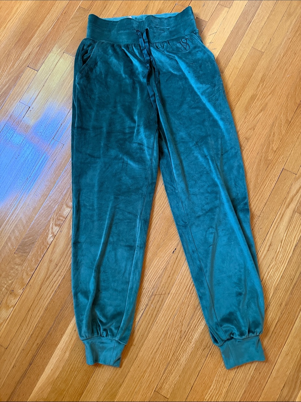 NWT Victoria's Secret Teal Velour Joggers
